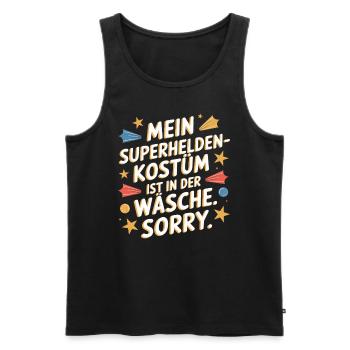 Le costume de super-héros est dans la blanchisserie Carnaval Cologne - Débardeur bio Premium Homme - noir - Devant - Michal (187cm)