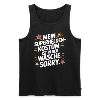 Le costume de super-héros est dans la blanchisserie Carnaval Cologne - Débardeur bio Premium Homme - noir - Devant - Michal (187cm)