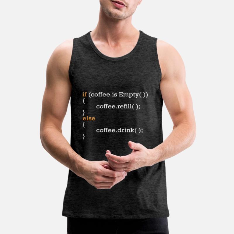 Programmer Coffee Joke Program Code Joke Men's Premium Organic Tank Top