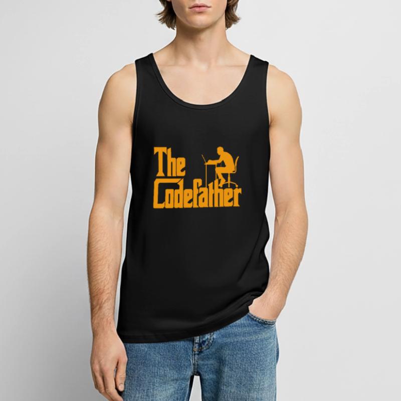 Developer Fun Saying The Codefather Coder Men's Premium Organic Tank Top