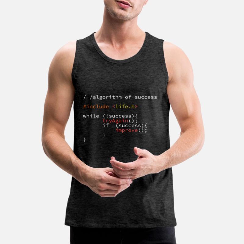Algorithm of success nerd program code developer Men's Premium Organic Tank Top