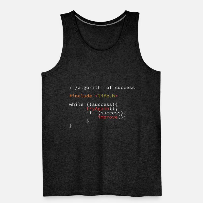 Algorithm of success nerd program code developer Men's Premium Organic Tank Top