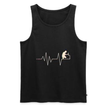 Plant mechanic sanitary, heating and air conditioning technology - Men's Premium Organic Tank Top - black - Front - AI Model Male 178 light (178cm)