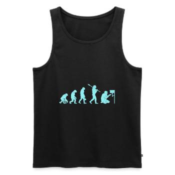 Klempner Anlagenmechaniker Evolution Affe Mensch - Männer Premium Bio Tank Top - Schwarz - Vorne - Michal (187cm)