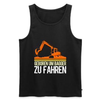 Geboren um Bagger zu fahren Bagger Fahrer - Männer Premium Bio Tank Top - Schwarz - Vorne - AI Model Male 178 light (178cm)
