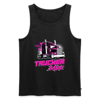 Trucker Babe LKW-Fahrerin Truck Fahrerin Geschenk - Männer Premium Bio Tank Top - Schwarz - Vorne - Michal (187cm)