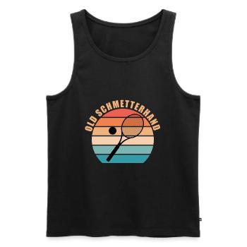 Tennisspieler Spruch Old Schmetterhand Tennis - Männer Premium Bio Tank Top - Schwarz - Vorne - AI Model Male 178 light (178cm)