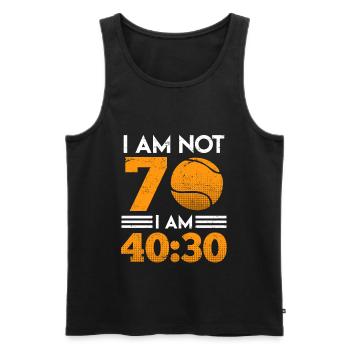 Tennis Geschenk 70 Jahre 40:30 Witz Geburtstag - Männer Premium Bio Tank Top - Schwarz - Vorne - AI Model Male 178 light (178cm)
