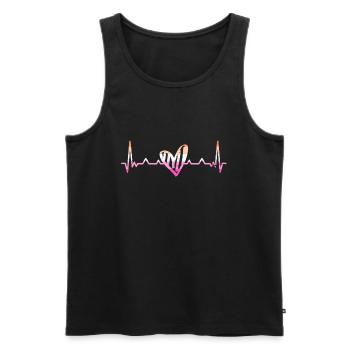 Battements de coeur Lesbiennes Rythme cardiaque Lesbian Pride - Débardeur bio Premium Homme - noir - Devant - Michal (187cm)