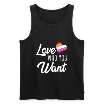 Lesbien Sort Love who you want Lesbian Pride - Débardeur bio Premium Homme - noir - Devant - Michal (187cm)