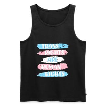 Les Transgenres Transgenre Trans Rights are Human Rights - Débardeur bio Premium Homme - noir - Devant - AI Model Male 178 light (178cm)