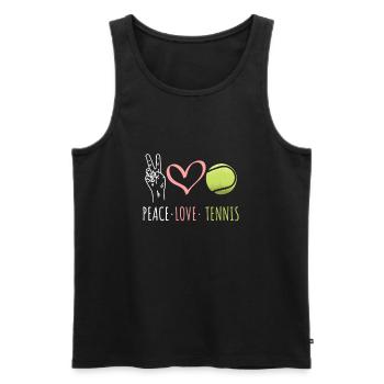 Peace Love Tennis tennis tennis tennisball amour - Débardeur bio Premium Homme - noir - Devant - Michal (187cm)