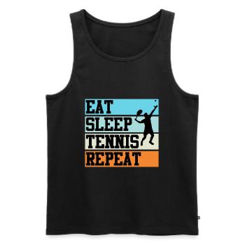 Tennis Tennisspieler Tennisschläger Geschenk - Männer Premium Bio Tank Top - Schwarz - Vorne - Michal (187cm)