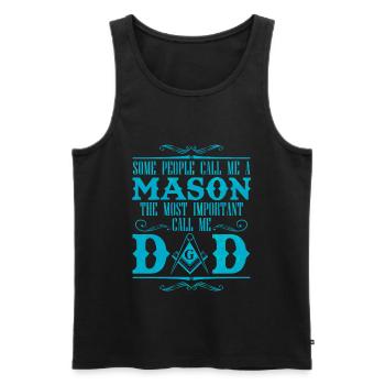 Père est cadeau mural papa disant bricoleur - Débardeur bio Premium Homme - noir - Devant - Michal (187cm)