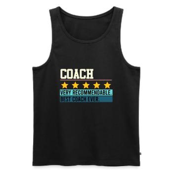 Tennis Coach 5 étoiles Note Best Coach ever - Débardeur bio Premium Homme - noir - Devant - Michal (187cm)