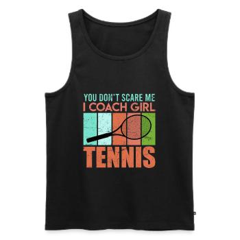 Entraîneur de tennis amusant jeu de tennis sort coach blague - Débardeur bio Premium Homme - noir - Devant - Michal (187cm)