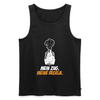Mein Zug meine Regeln Eisenbahn Bahn Zug - Männer Premium Bio Tank Top - Schwarz - Vorne - AI Model Male 178 light (178cm)