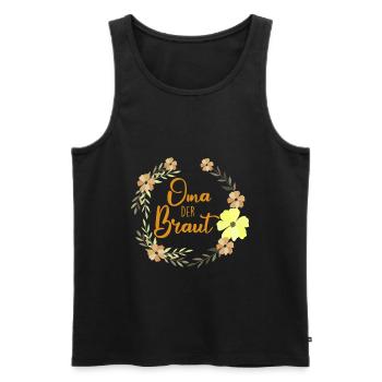Grandma of the Bride Family Design Flower Wreath Roses - Men's Premium Organic Tank Top - black - Front - Michal (187cm)