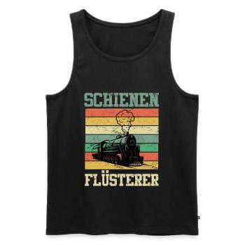Schienen Flüsterer Eisenbahner Modelleisenbahn - Männer Premium Bio Tank Top - Schwarz - Vorne - Michal (187cm)