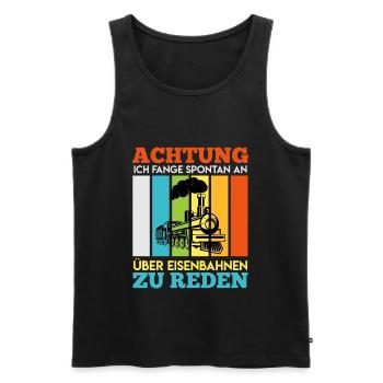 Zugführer Eisenbahner Eisenbahn Geschenk Lokführer - Männer Premium Bio Tank Top - Schwarz - Vorne - Michal (187cm)