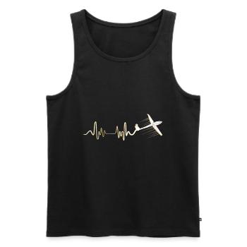 Gliding heartbeat heartline heart rate - Men's Premium Organic Tank Top - black - Front - Michal (187cm)