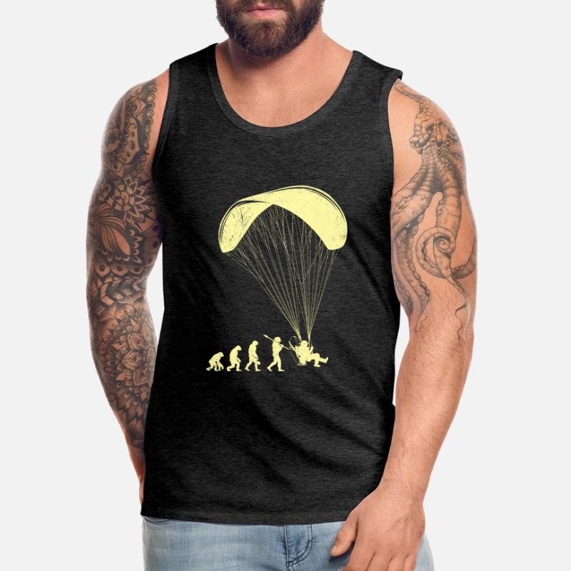 Paramotor Evolution Monkey Human Paraglider Men's Premium Organic Tank Top