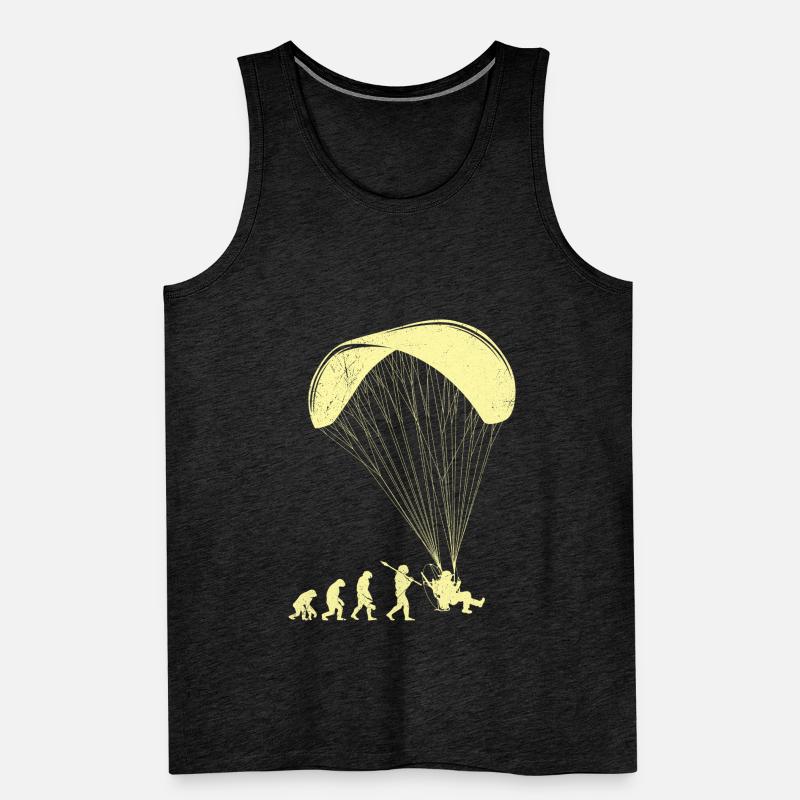 Paramotor Evolution Affe Mensch Paraglider Männer Premium Bio Tank Top