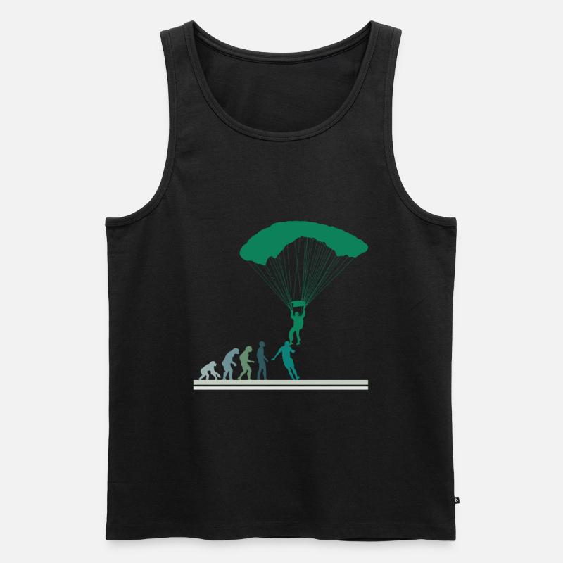 Fallschirmspringer Evolution Fallschirm Skydiving - Männer Premium Bio Tank Top - Schwarz