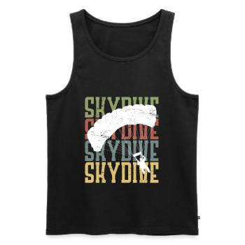 Parachutiste motif Skydive Skydiver - Débardeur bio Premium Homme - noir - Devant - AI Model Male 178 light (178cm)