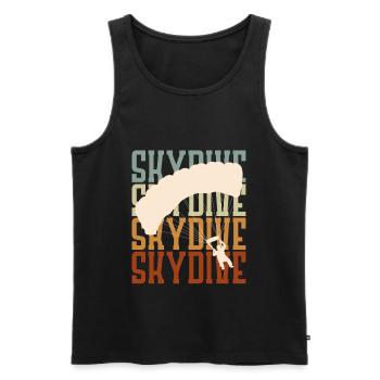 Skydiver Vintage Logo Parachutiste Retro - Débardeur bio Premium Homme - noir - Devant - Michal (187cm)