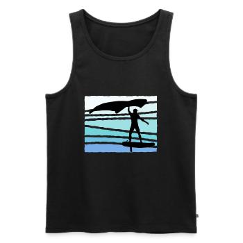 Wing Foil Wing Surfer Surfer Foiler Geschenk - Männer Premium Bio Tank Top - Schwarz - Vorne - AI Model Male 178 light (178cm)