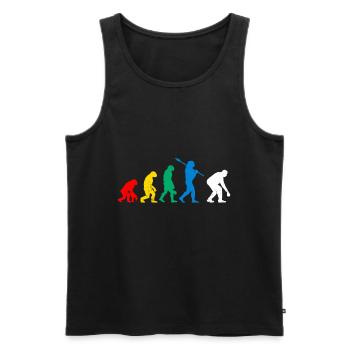 Boule Affen Mensch Evolution Boccia Spieler - Männer Premium Bio Tank Top - Schwarz - Vorne - Michal (187cm)