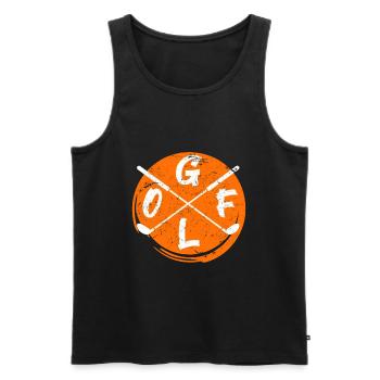 Cool Golfer Logo Golf Course Golf Clubs - Men's Premium Organic Tank Top - black - Front - AI Model Male 178 light (178cm)