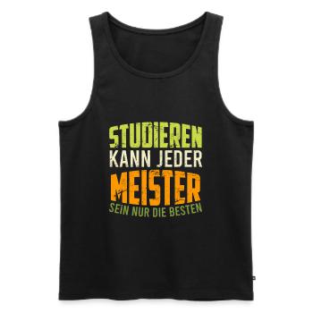 Geschenk zur Meisterschule Meister Meisterprüfung - Männer Premium Bio Tank Top - Schwarz - Vorne - Michal (187cm)