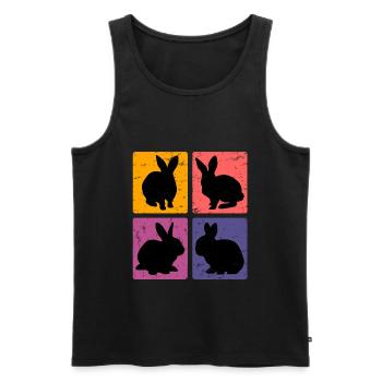Vintage Rabbit Rabbit Rodent Gift - Men's Premium Organic Tank Top - black - Front - Michal (187cm)