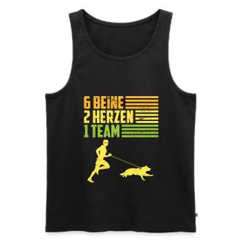 Hundesport Joggen mit Hund Canicross Geschenk - Männer Premium Bio Tank Top - Schwarz - Vorne - Michal (187cm)