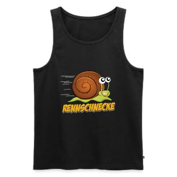 Lustiger Spruch für Marathon Läufer Rennschnecke - Männer Premium Bio Tank Top - Schwarz - Vorne - Michal (187cm)