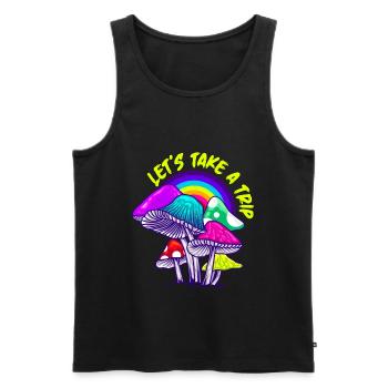 LSD Lets take a trip Party Droge Techno - Männer Premium Bio Tank Top - Schwarz - Vorne - AI Model Male 178 light (178cm)