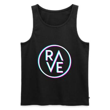 Techno Tekk Raver Rave Gift Techno Party - Men's Premium Organic Tank Top - black - Front - AI Model Male 178 light (178cm)