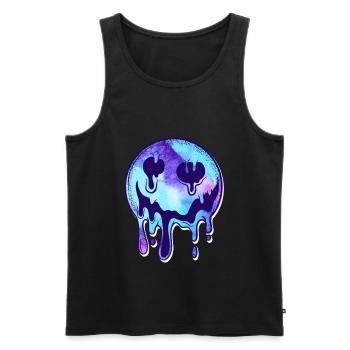 Melting Acid Face MDMA Extasy Techno Party - Men's Premium Organic Tank Top - black - Front - AI Model Male 178 light (178cm)