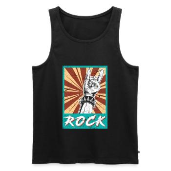Rock Handzeichen Symbol Rockmusik Rocker - Männer Premium Bio Tank Top - Schwarz - Vorne - AI Model Male 178 light (178cm)