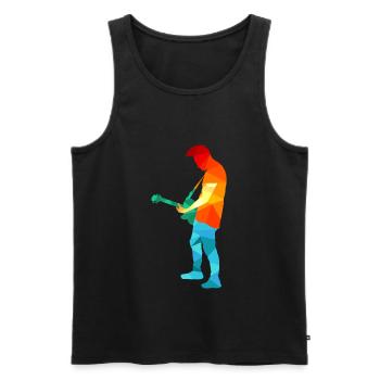 Rock Music Punk Rock Polygon Art Punker - Men's Premium Organic Tank Top - black - Front - AI Model Male 178 light (178cm)