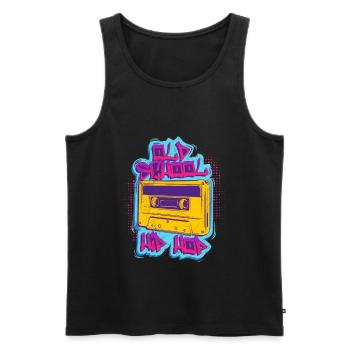 Old School Hip Hop Rap Musik Rap 90er Musik - Männer Premium Bio Tank Top - Schwarz - Vorne - AI Model Male 178 light (178cm)