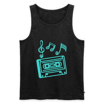 Musikkassette 90er Hip Hop Minimalistisch Kassette - Männer Premium Bio Tank Top - Schwarz - Vorne - Michal (187cm)