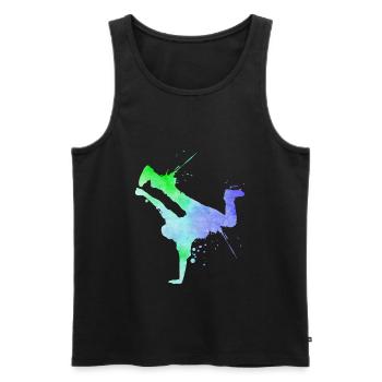 Breakdancer Graffiti Hip Hop B-Boy Street Art - Männer Premium Bio Tank Top - Schwarz - Vorne - AI Model Male 178 light (178cm)