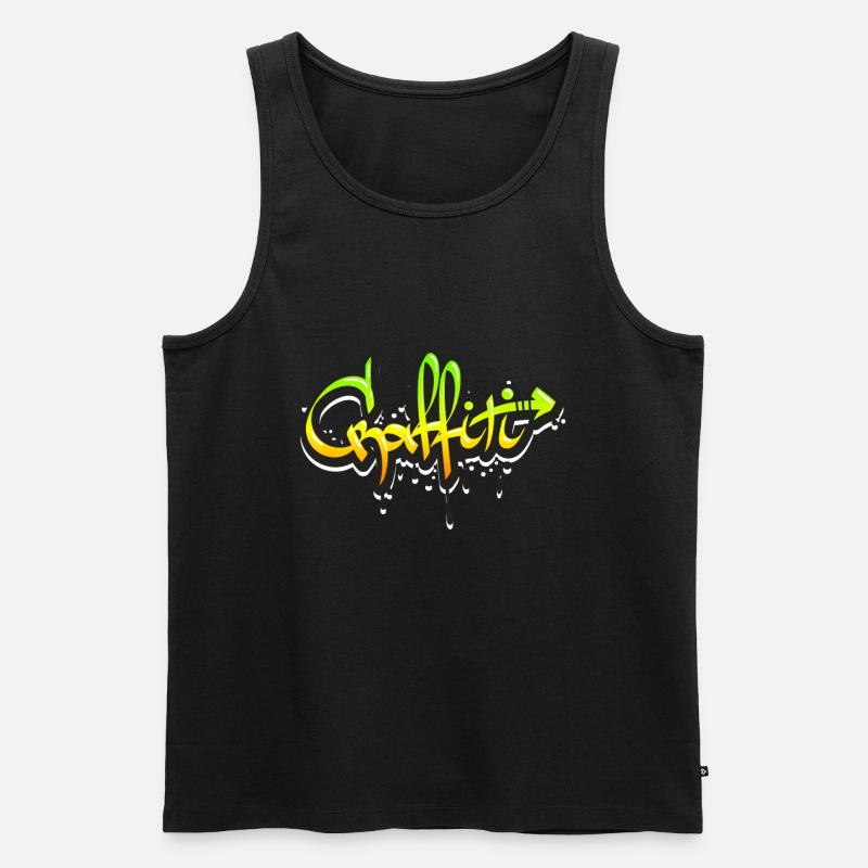 Graffiti - Männer Premium Bio Tank Top - Schwarz