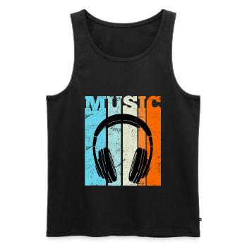 Retro Hip Hop Musique Rap Rap HipHop - Débardeur bio Premium Homme - noir - Devant - Michal (187cm)