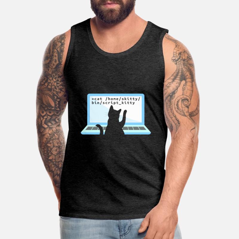 Chat comme codeur codeur propriétaire de chat Débardeur bio Premium Homme