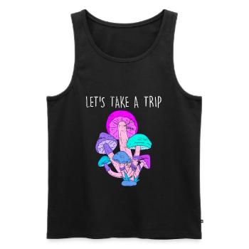 Techno Party Drogen LSD Pilze Acid Musik Festival - Männer Premium Bio Tank Top - Schwarz - Vorne - AI Model Male 178 light (178cm)