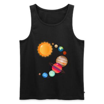 Cosmos Universe Planets in the Solar System - Men's Premium Organic Tank Top - black - Front - AI Model Male 178 light (178cm)